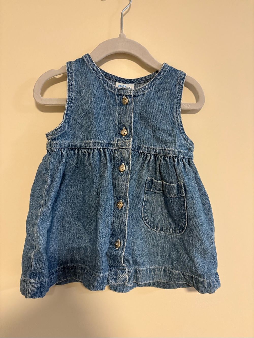 Vintage Baby b’gosh blue denim button dress - MADE IN USA